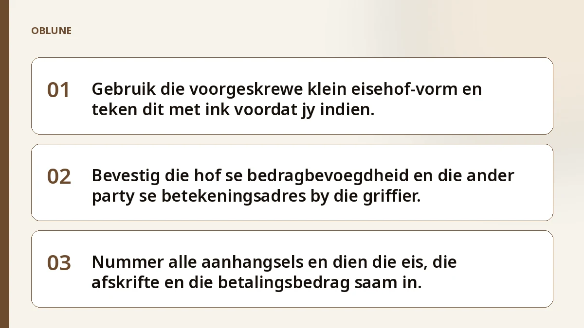 Klein eisehof vorms: 5 foute en die regte regstelling