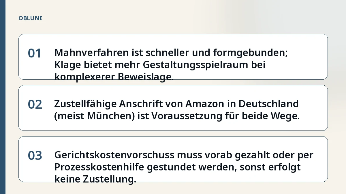 Amazon Rücksendung: Geld nicht erhalten – Welcher Weg zum Amtsgericht passt?