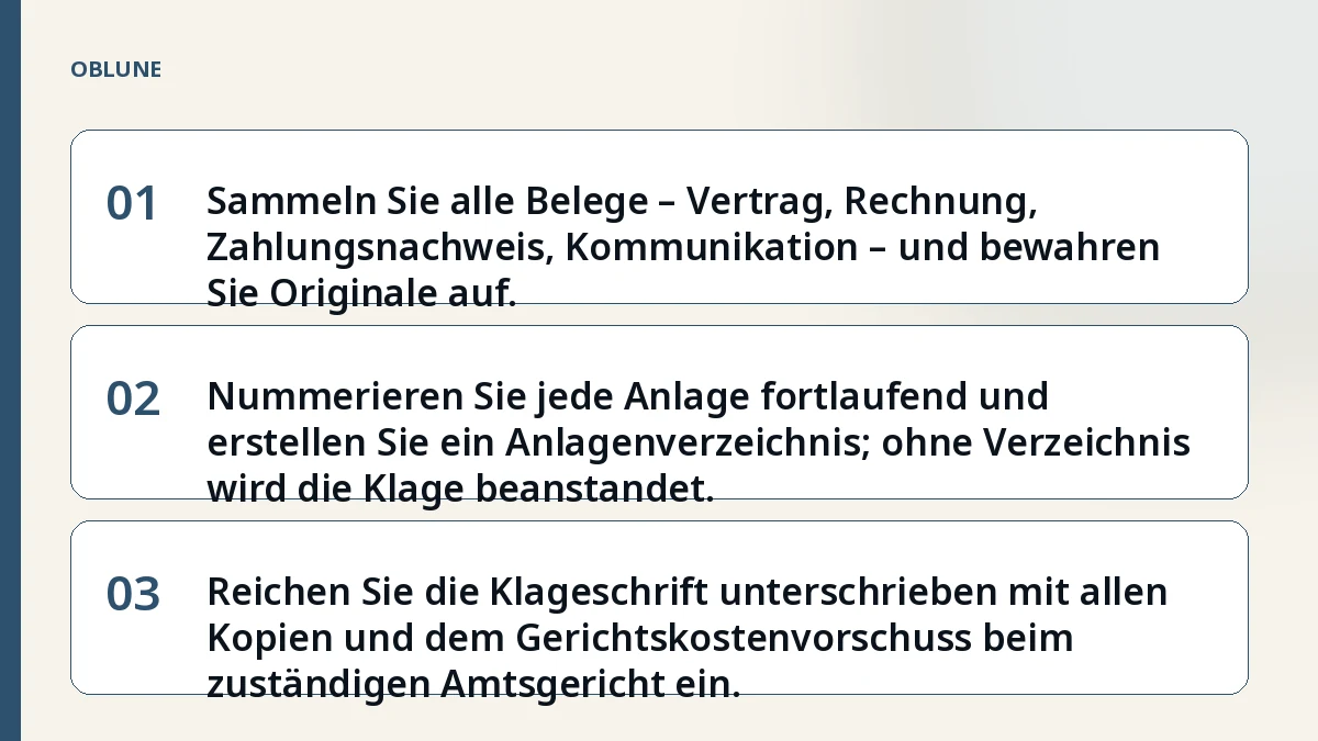 Beweise für Gericht sammeln: Die richtige Reihenfolge