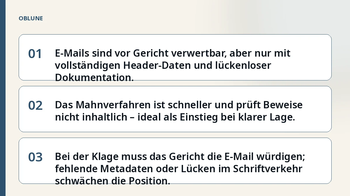 Gilt eine E-Mail als Beweis vor Gericht? Die zwei Wege zum Amtsgericht