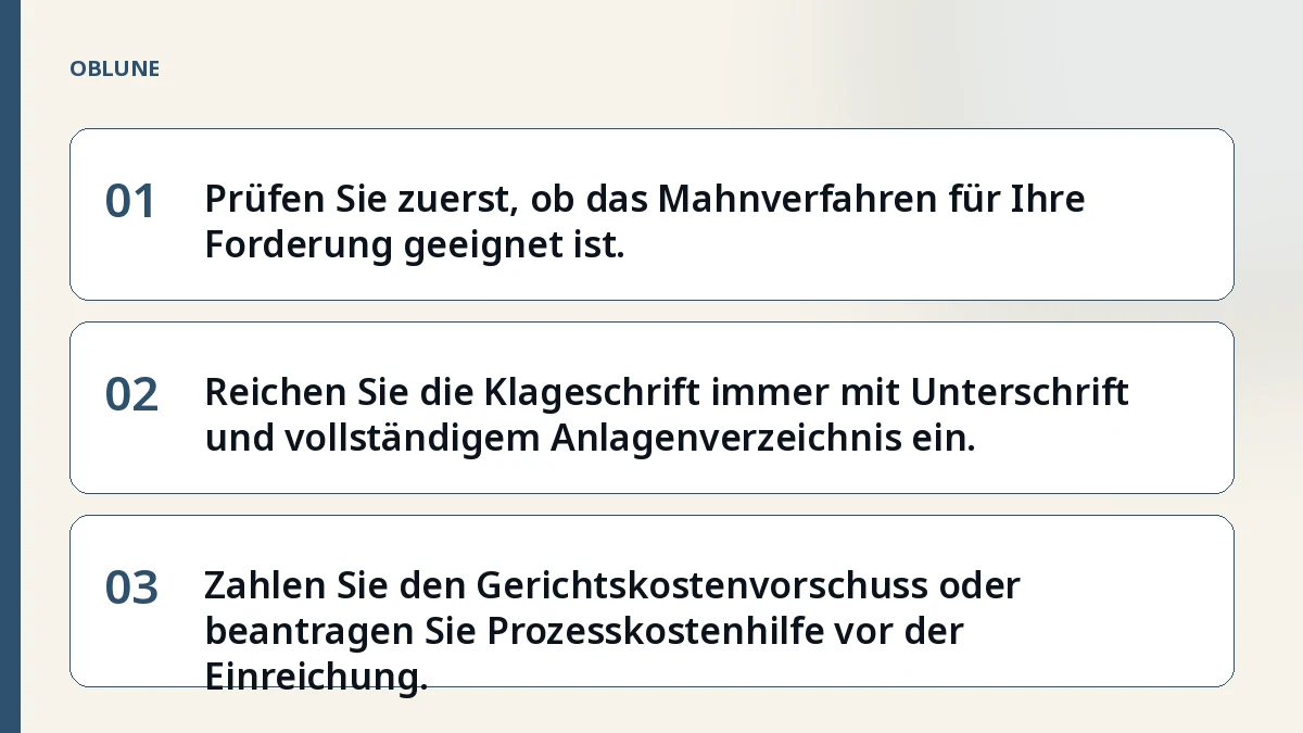 Forderung einklagen Kosten: Der Ablauf in der richtigen Reihenfolge