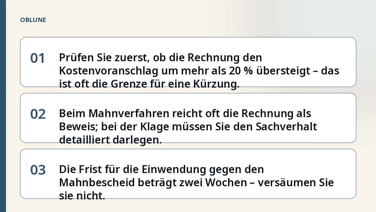 Handwerker Rechnung zu hoch: Mahnverfahren oder Klage beim Amtsgericht?