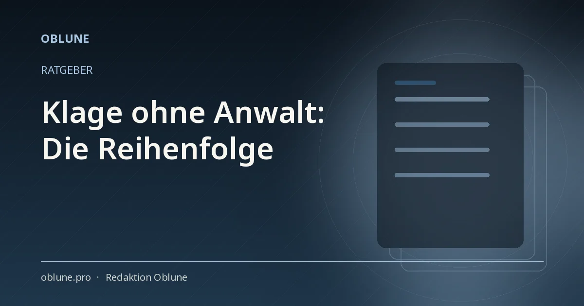 Klage beim Amtsgericht ohne Anwalt: Reihenfolge