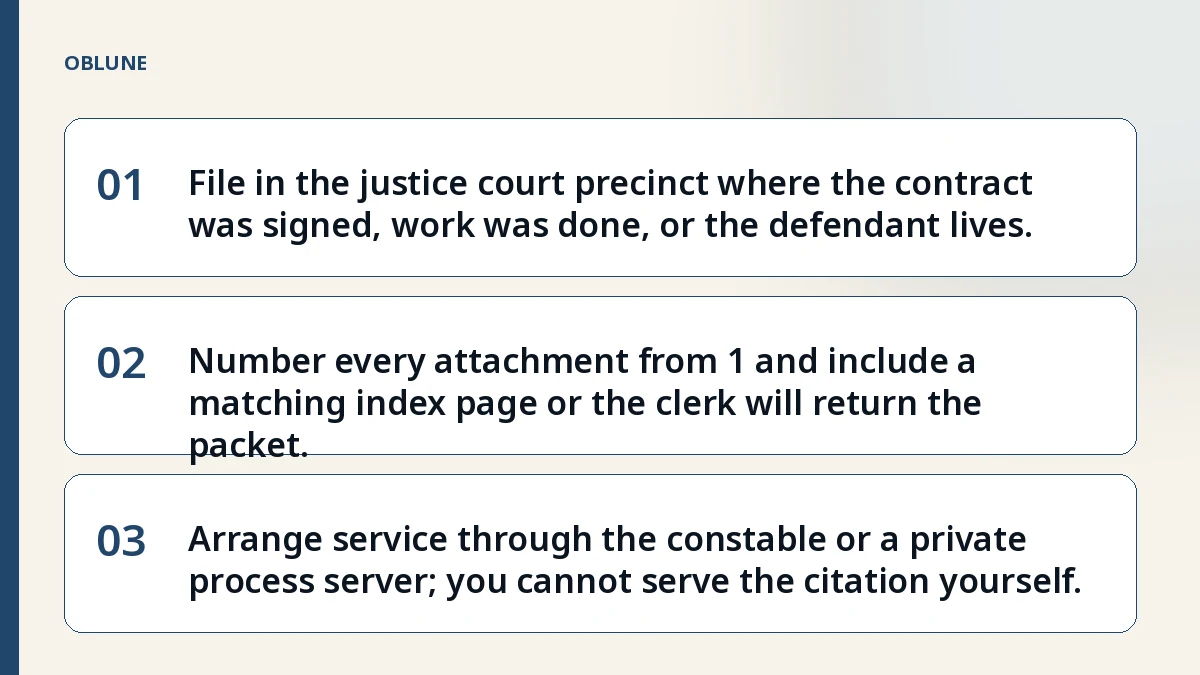 How to Claim Unpaid Invoices in Texas Justice Court: What the Clerk Checks