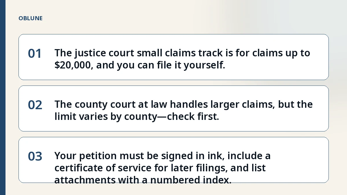 Justice Court Texas Small Claims: Which Filing Track Fits Your Case