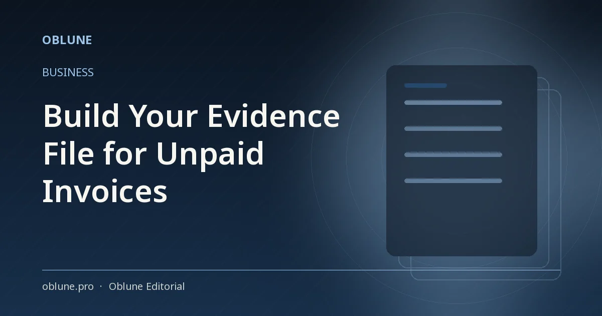 Unpaid Invoice Small Claims: Build Your Evidence File