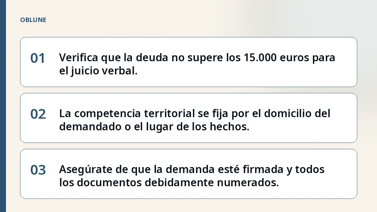 Juicio verbal reclamación cantidad: competencia territorial