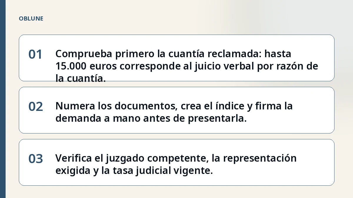 Prueba juicio verbal LEC: pasos para presentar la demanda