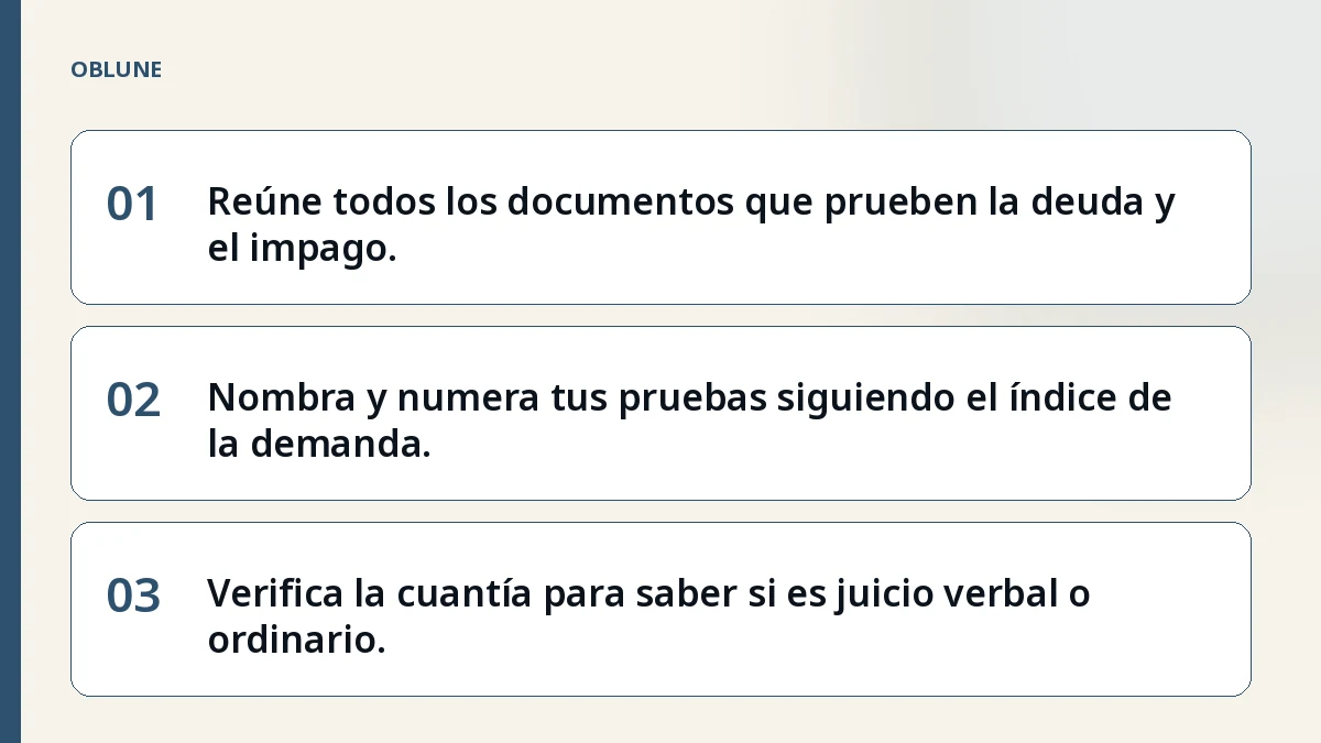 Requisitos para reclamar una deuda en el juzgado de primera instancia