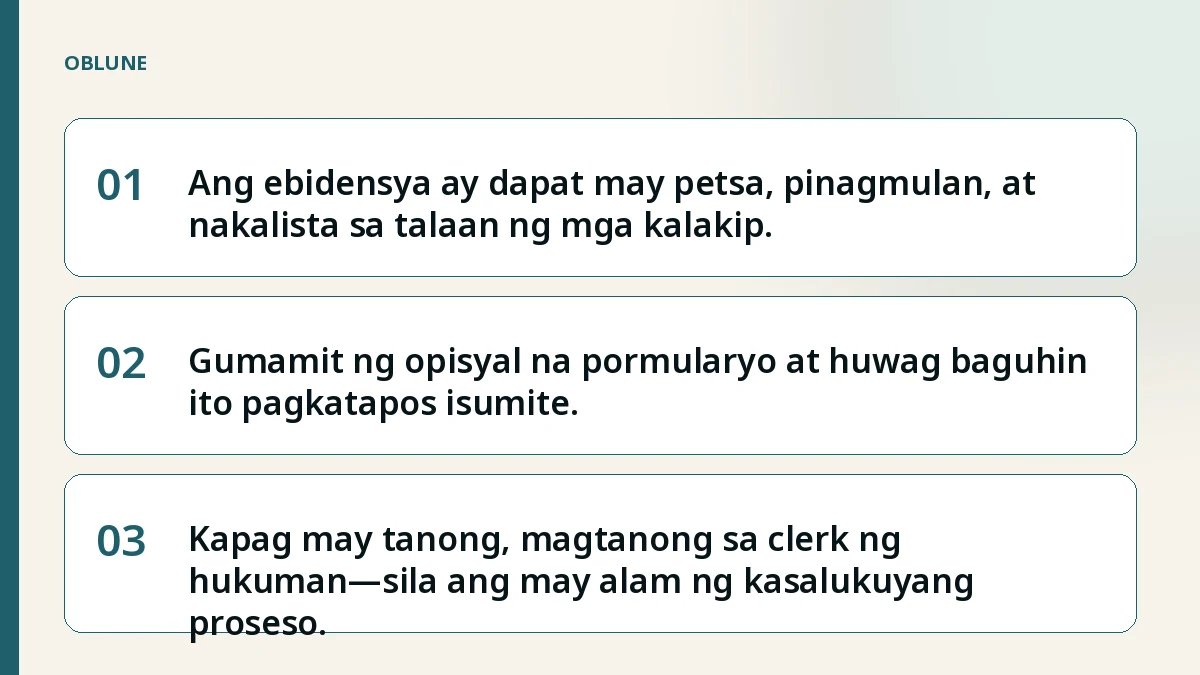Paano ayusin ang ebidensya para sa hukuman sa small claims