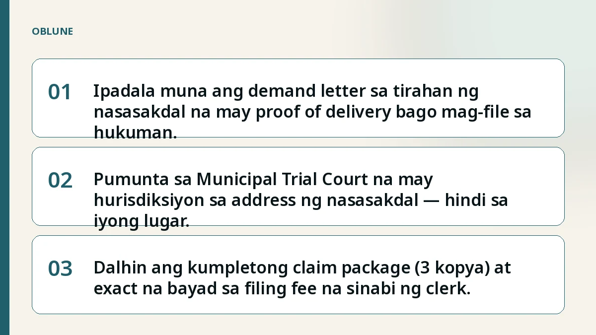 Perbedaan Dasar Hukum dan Hukum Dasar sa Small Claims: Hakbang-hakbang na Pag-file
