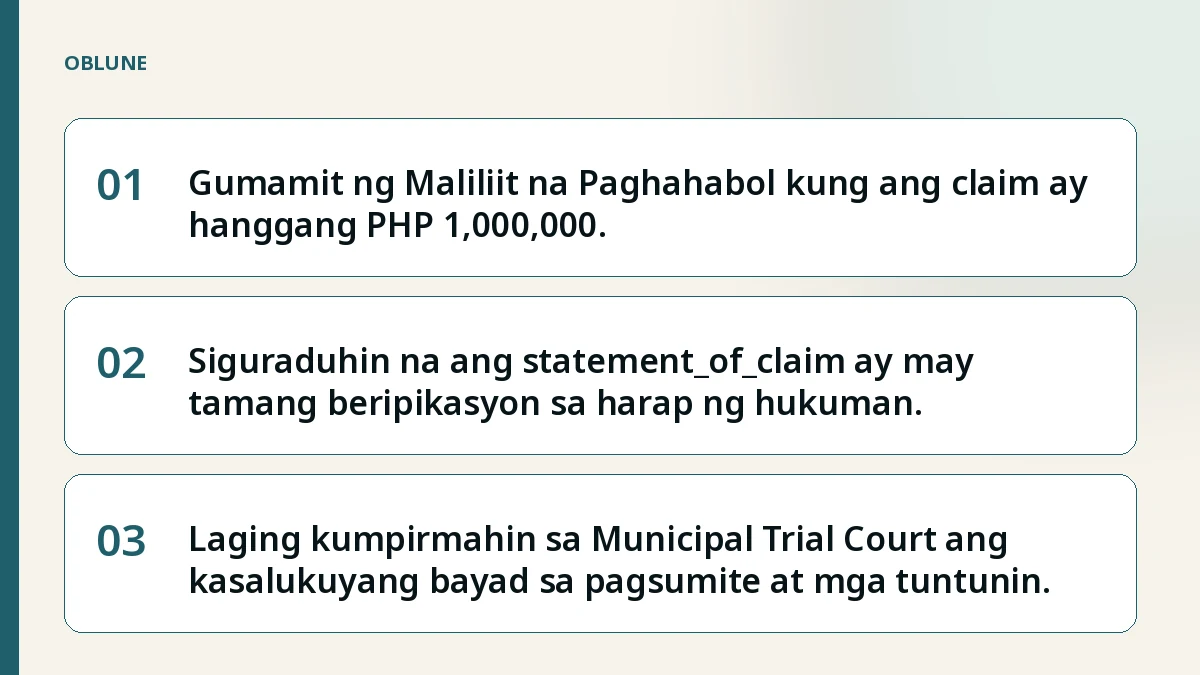 Gabay sa Small Claims Procedure Rules sa Pilipinas