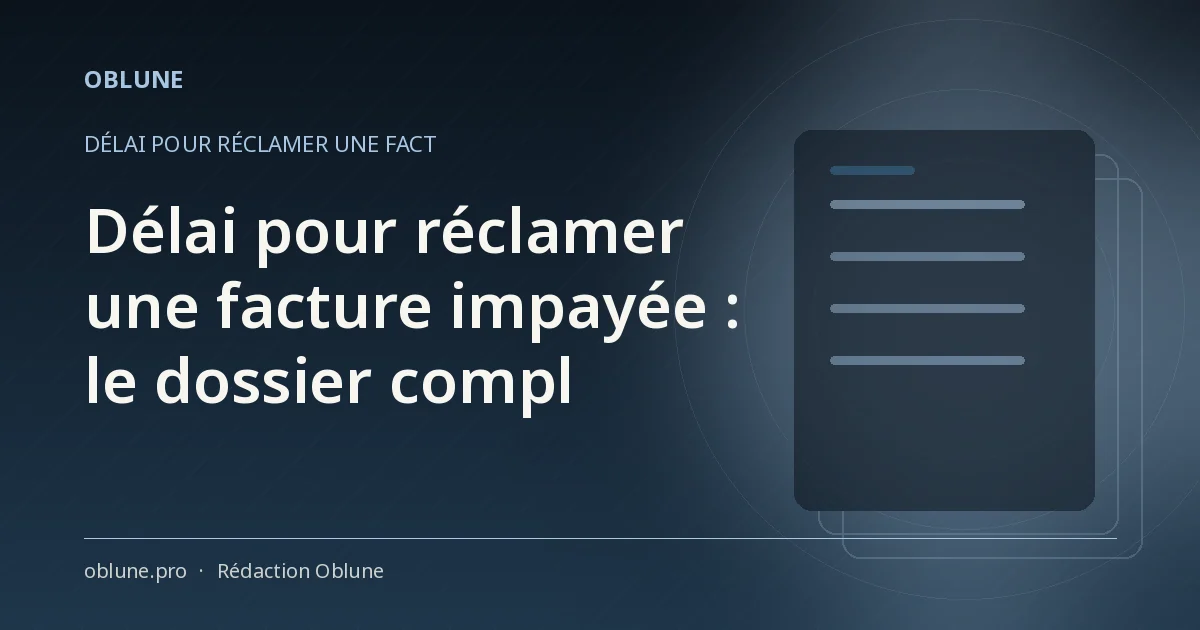 Délai pour réclamer une facture impayée : le dossier complet