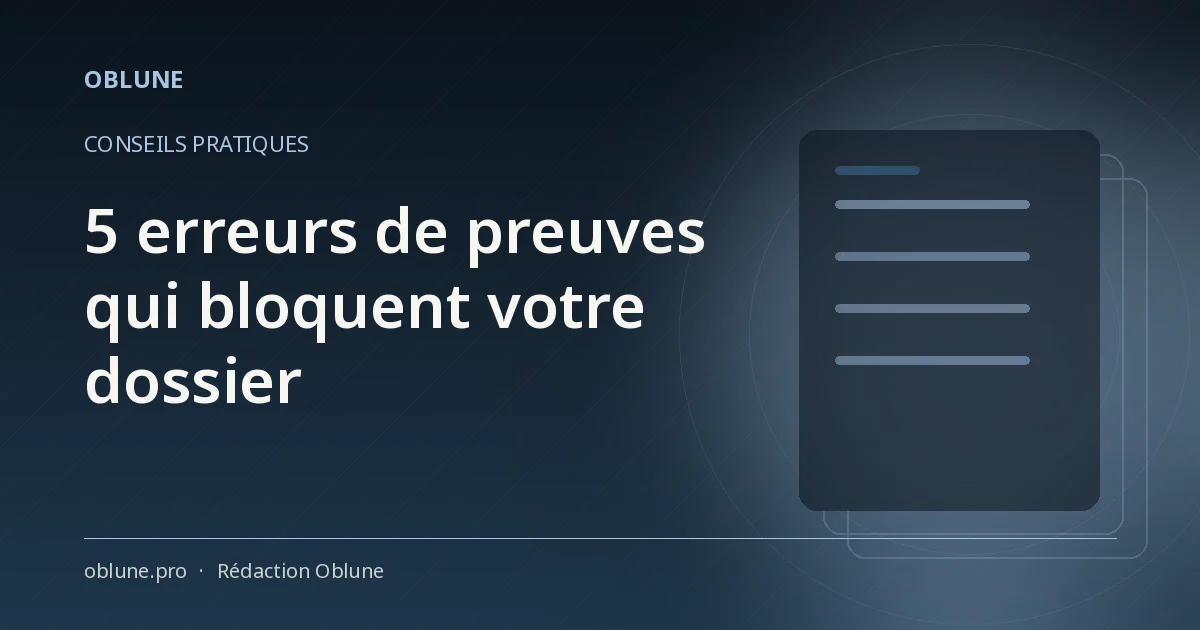 5 erreurs de preuves qui bloquent votre dossier au tribunal