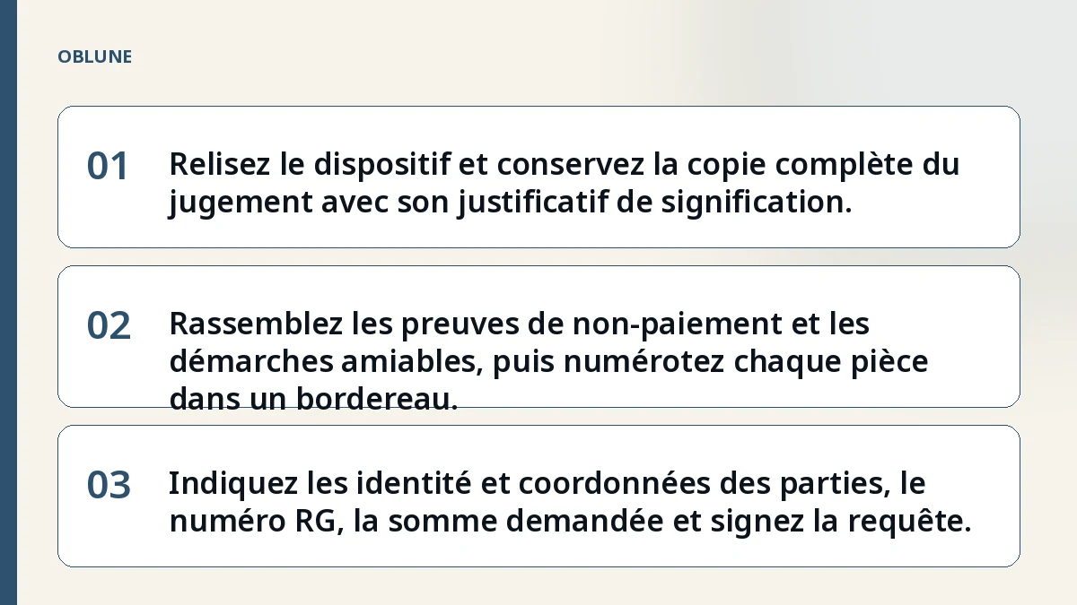 Exécution d’un jugement civil : les pièces à réunir