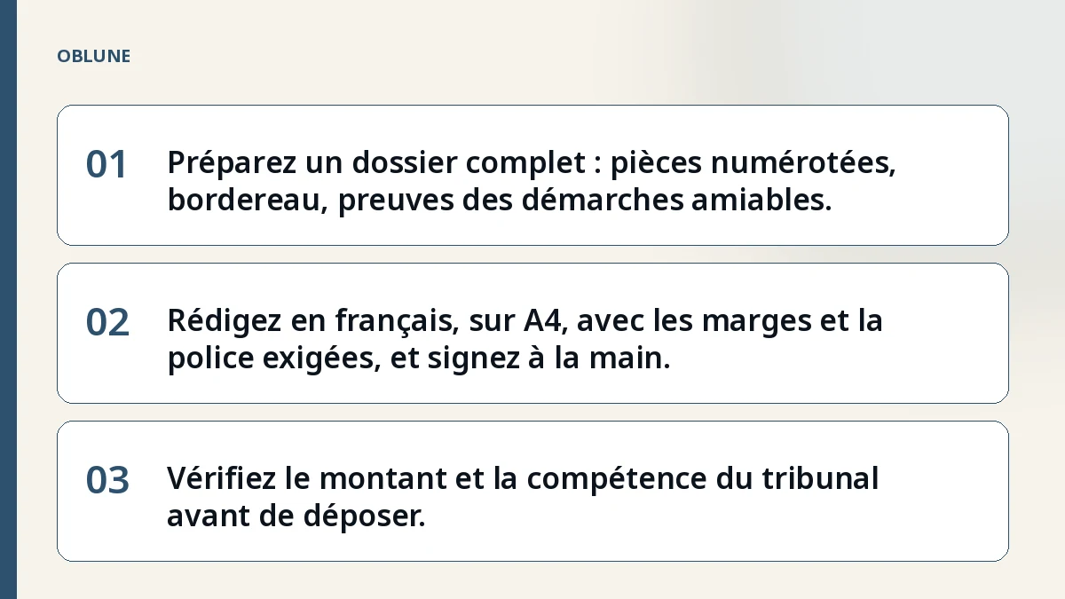 Injonction de payer : l'ordre exact des démarches