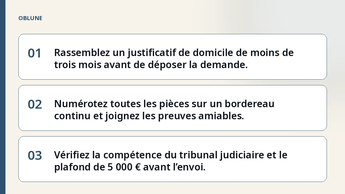 Justificatif de domicile pour le tribunal : étapes d’un litige impayé