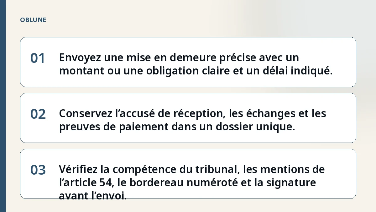Mise en demeure avant procédure judiciaire : les étapes