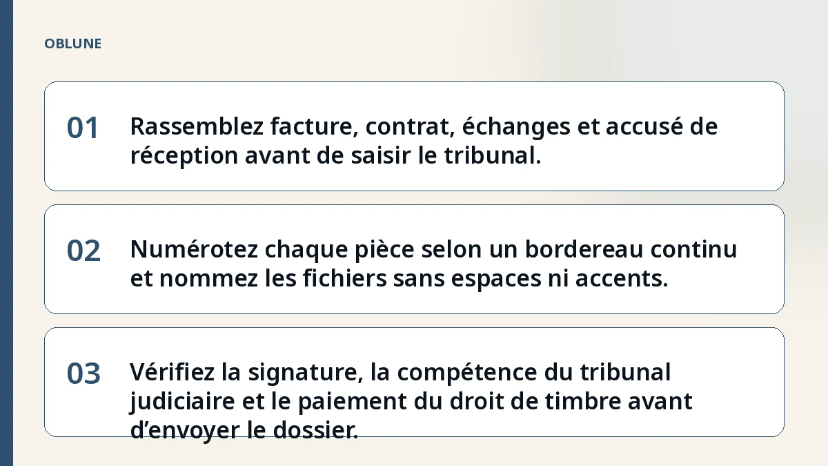 Mise en demeure amiable : préparer votre dossier de preuves