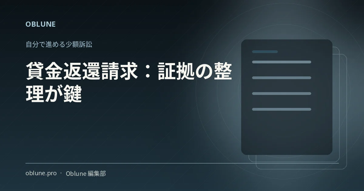 貸金返還 請求 自分で：証拠の整理が鍵