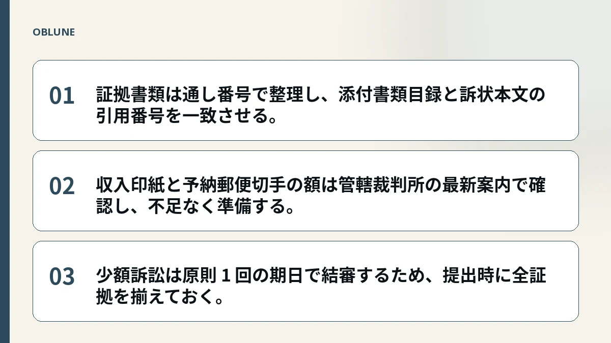 証拠 の 出し方：少額訴訟で必要な書類を揃える手順
