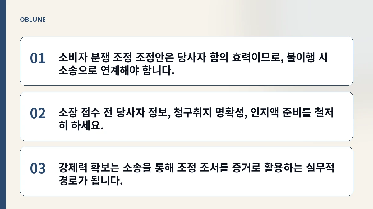 소비자 분쟁 조정 위원회 강제력, 실질적 집행까지의 현실적 절차