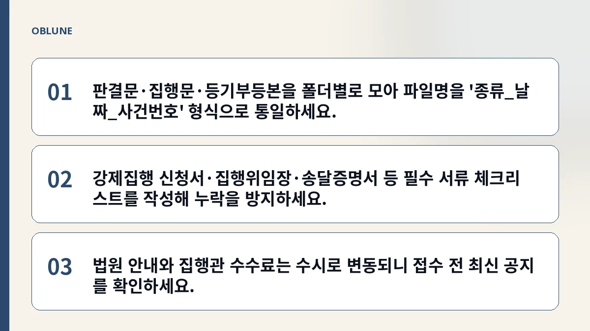명도소송 판결 후 강제집행 절차와 증거 파일 실무 체크리스트