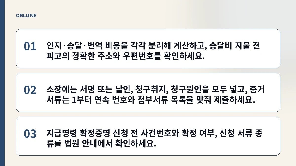지급명령 확정증명 신청 방법과 실제 비용·절차 체크리스트