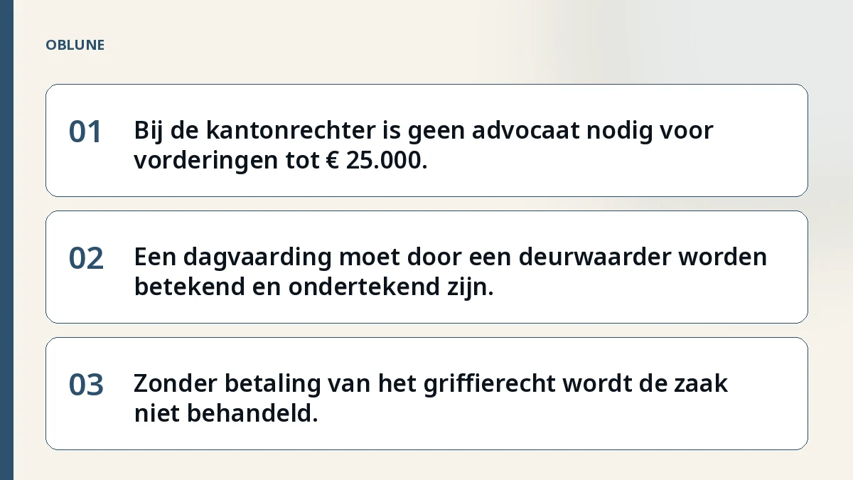 Is een advocaat nodig bij de kantonrechter?
