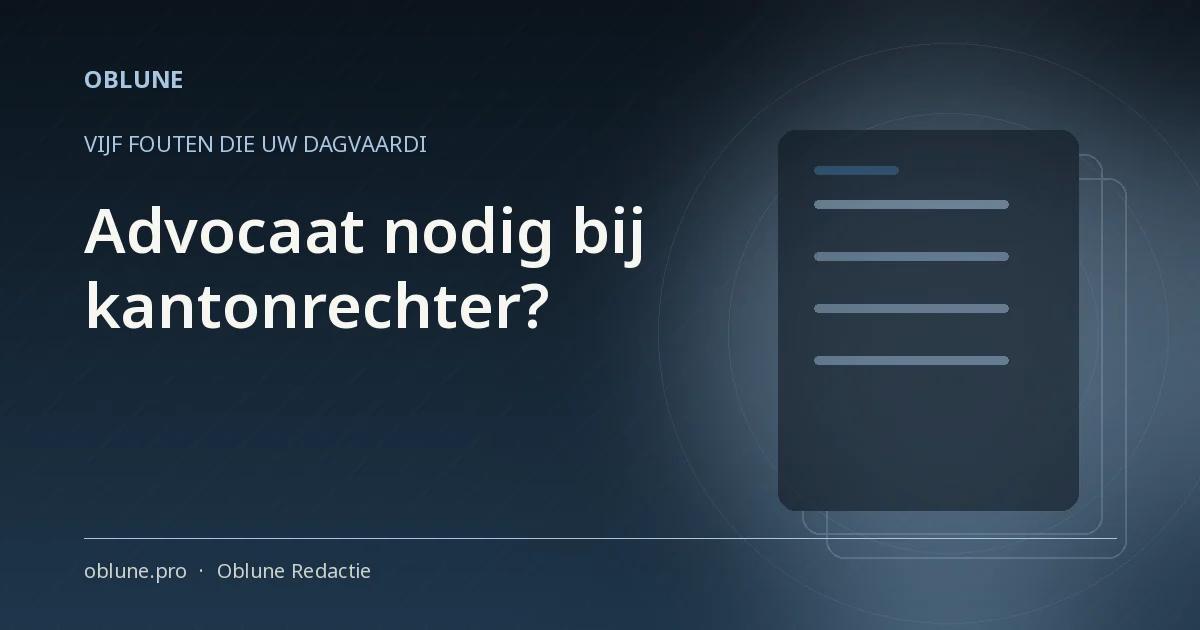Is een advocaat nodig bij de kantonrechter?