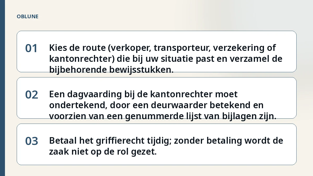 Pakket kwijt vergoeding: welke route kiest u en wat heeft de kantonrechter nodig?