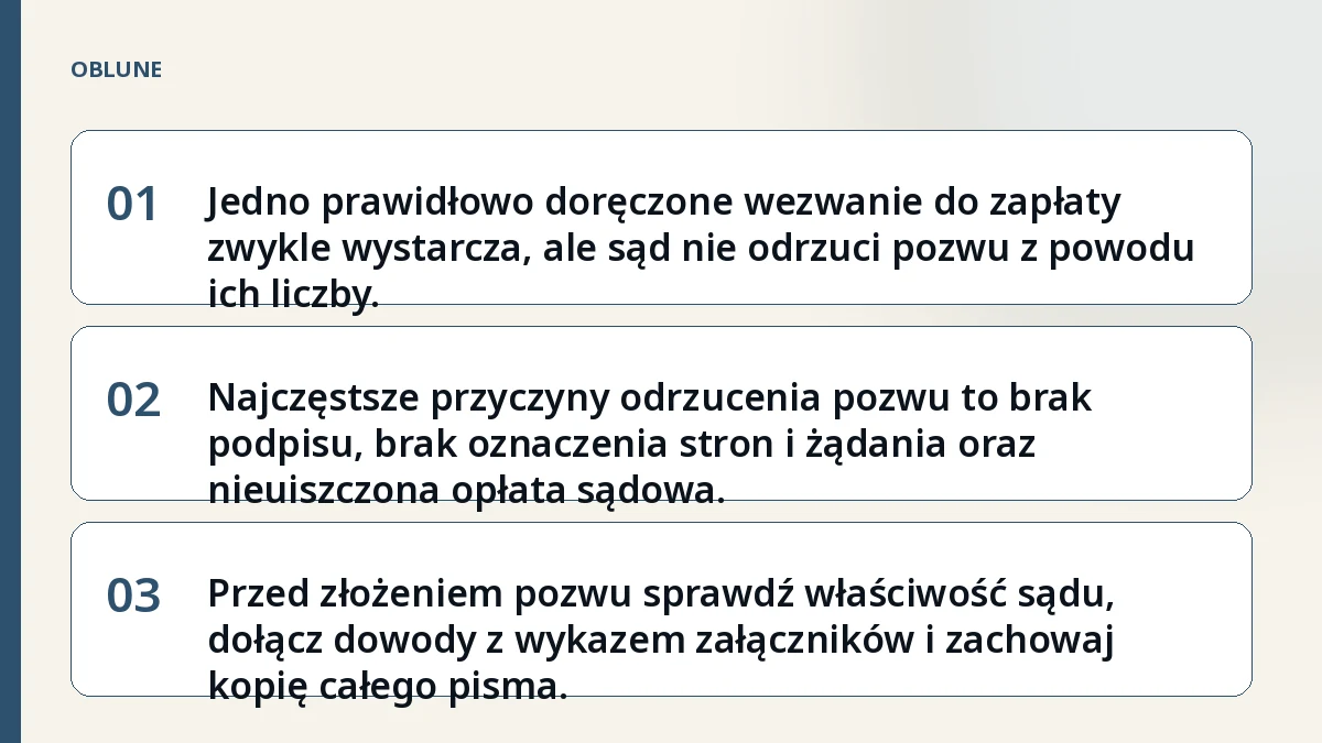 Ile wezwań do zapłaty przed pozwem? 5 błędów w pozwie