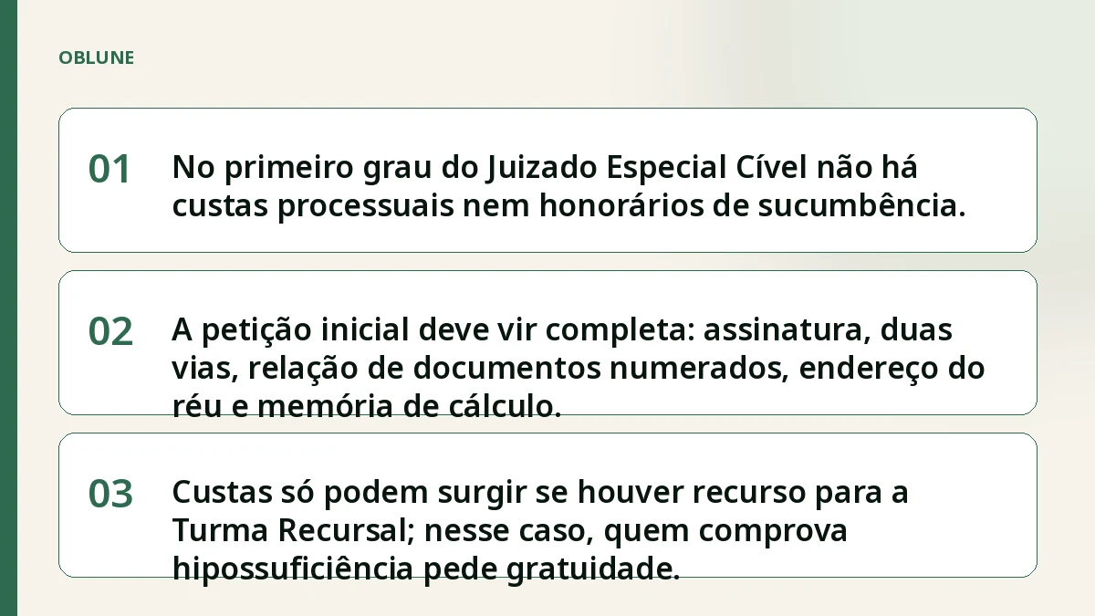 Custas judiciais no Juizado Especial Cível: o que esperar do início à audiência