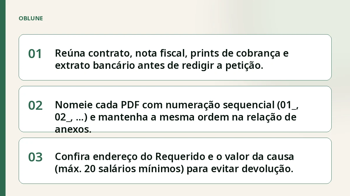 Quem paga a fatura: organize provas para o Juizado Especial
