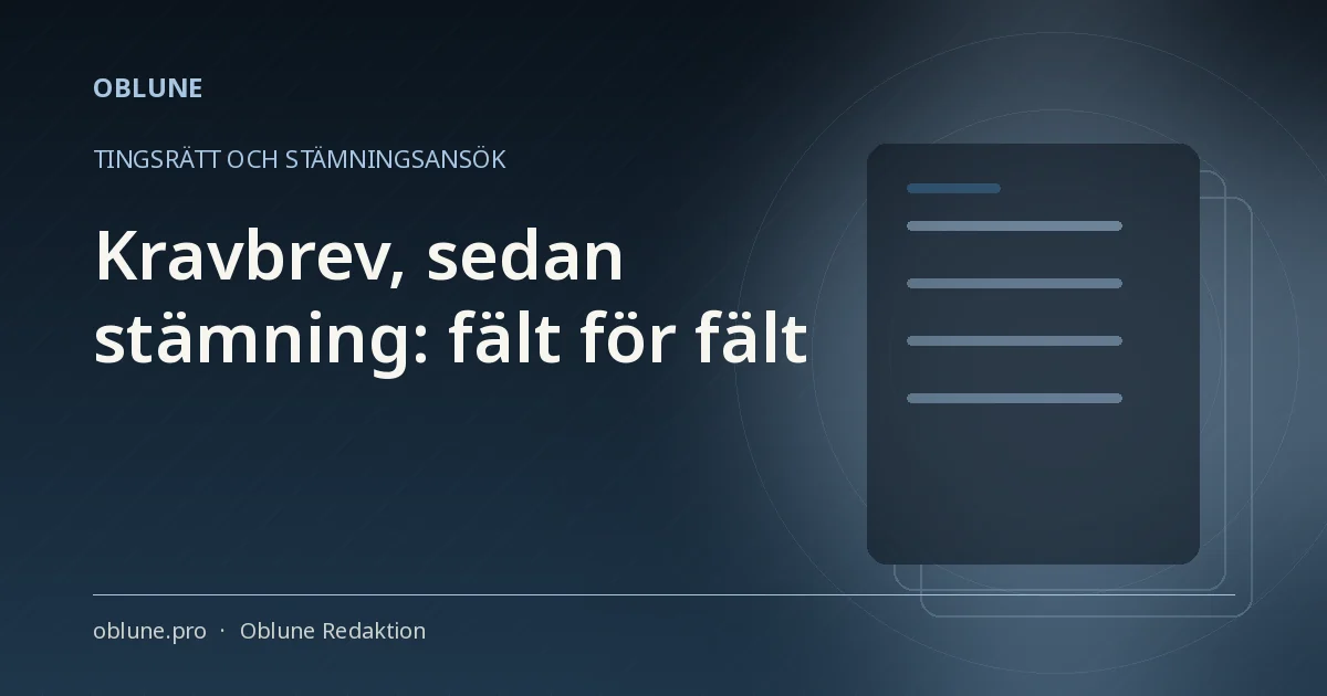 Kravbrev innan stämning: vad tingsrätten frågar om