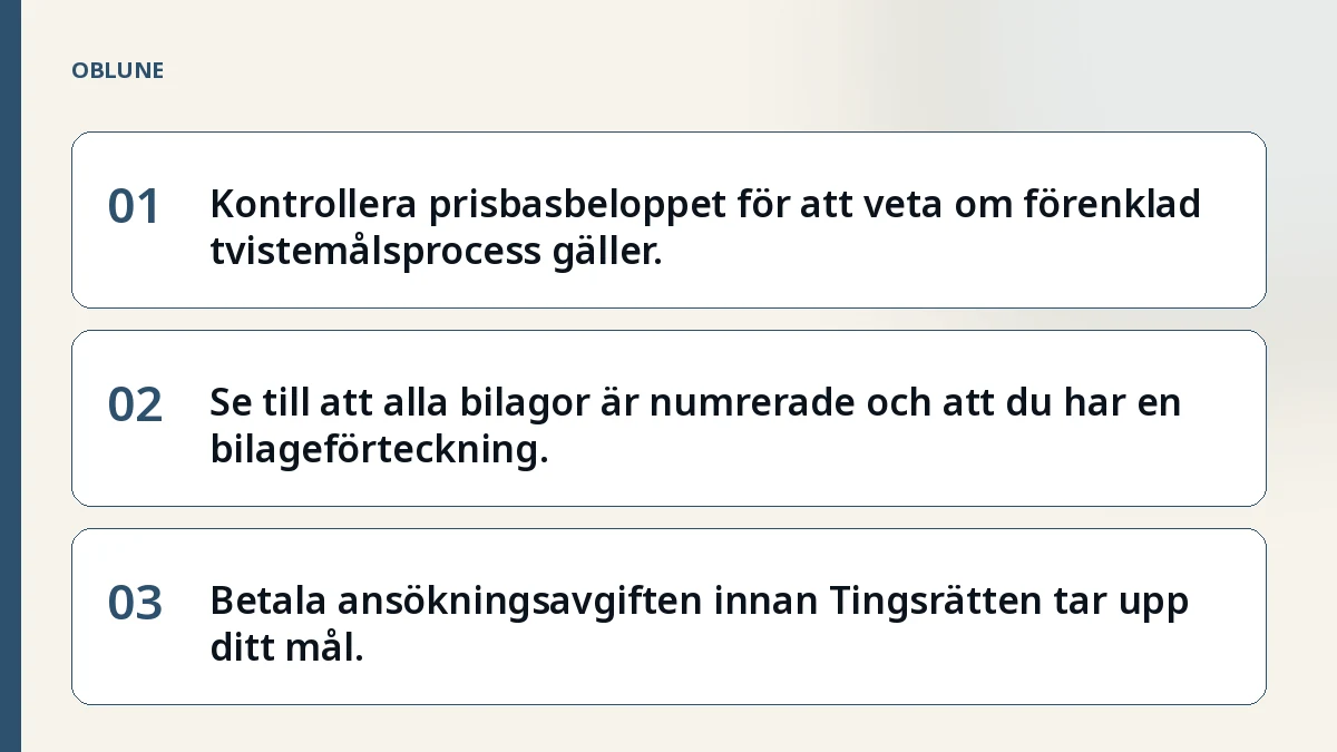 Ansökan om stämning blankett: Kostnader och logistik