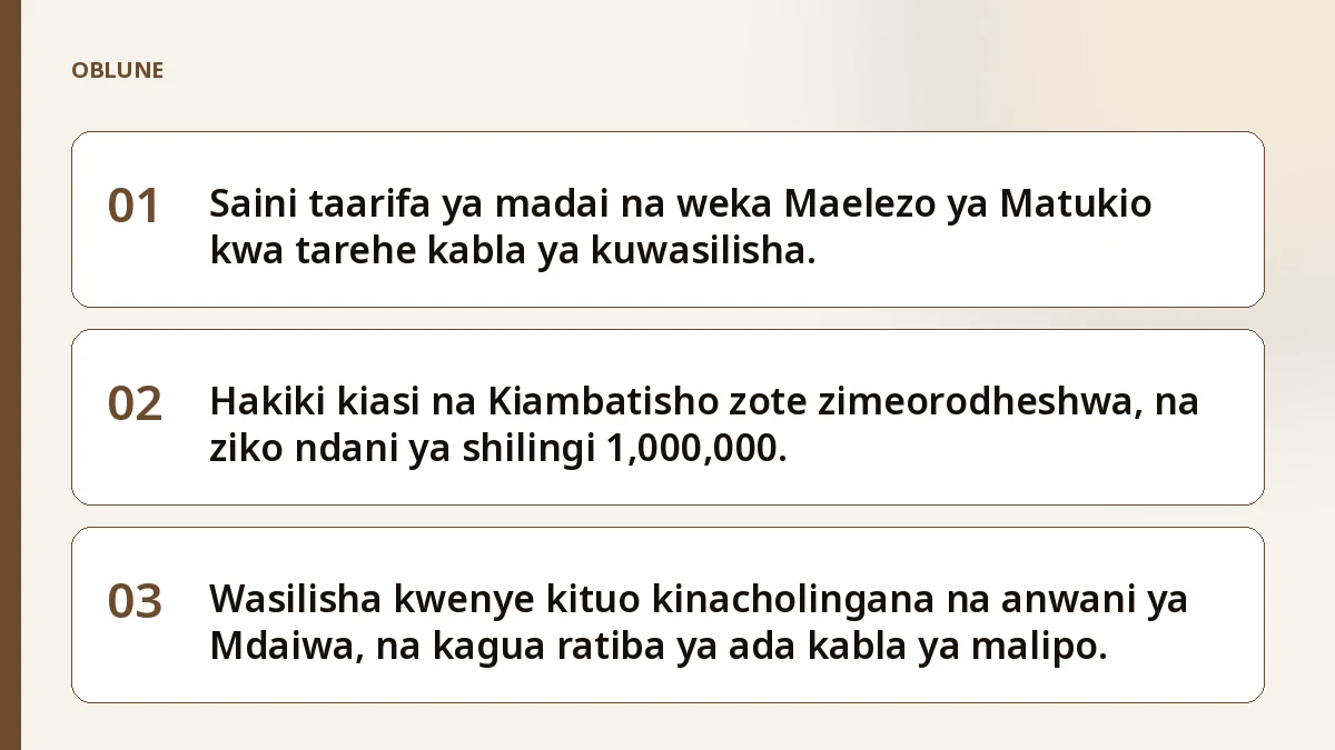 Barua ya Taarifa Kabla ya Kesi: Mahakama Inataka Nini?