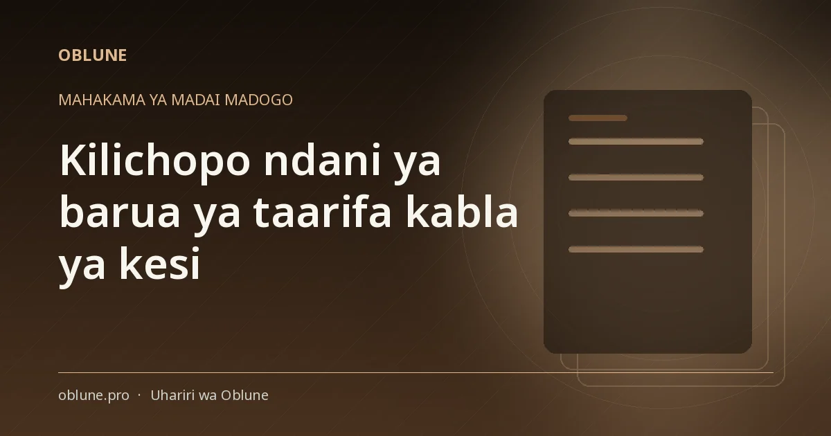 Barua ya Taarifa Kabla ya Kesi: Mahakama Inataka Nini?