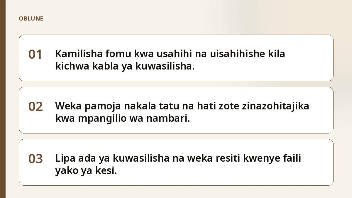 Fomu za Madai Mahakama ya Mwanzo: Jinsi ya Kujaza na Kuwasilisha