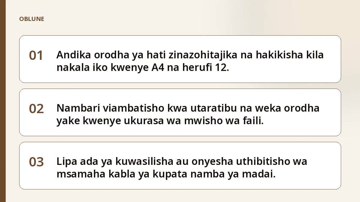 Utekelezaji wa Hukumu: Kuandaa Faili ya Ushahidi